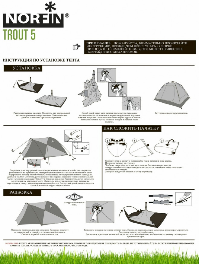 Палатка автомат. 5-ти мест. Norfin TROUT 5 NF